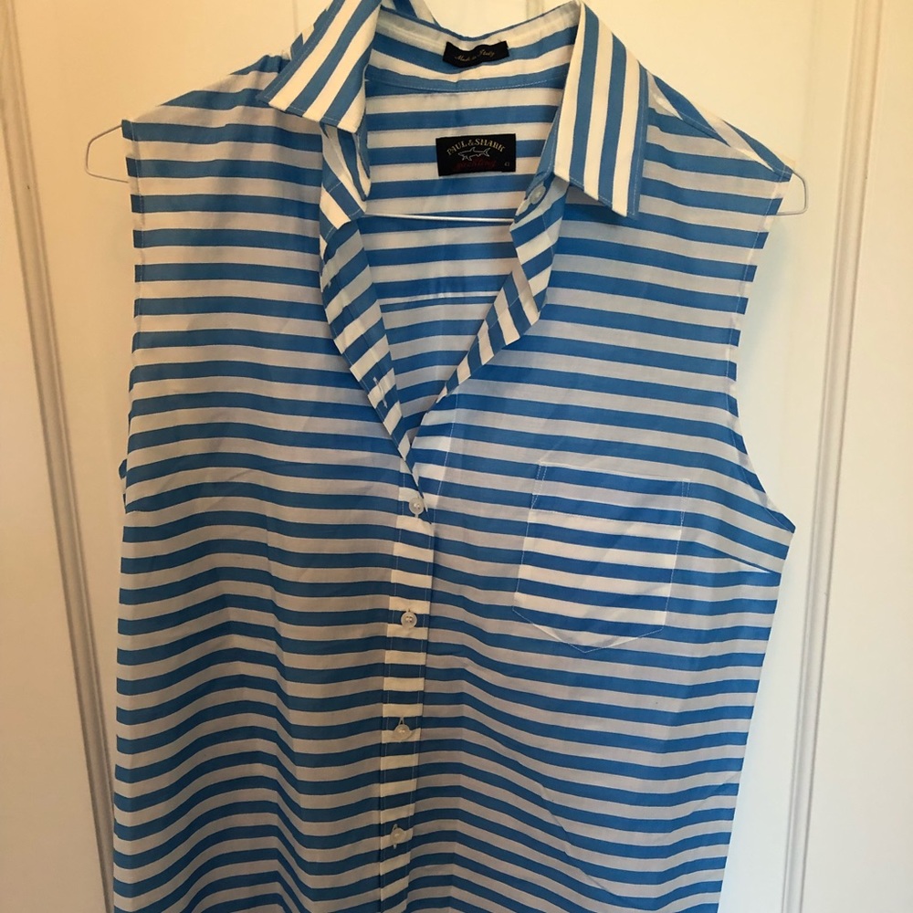 Paul Shark Striped Cotton blouse (Size L/42)